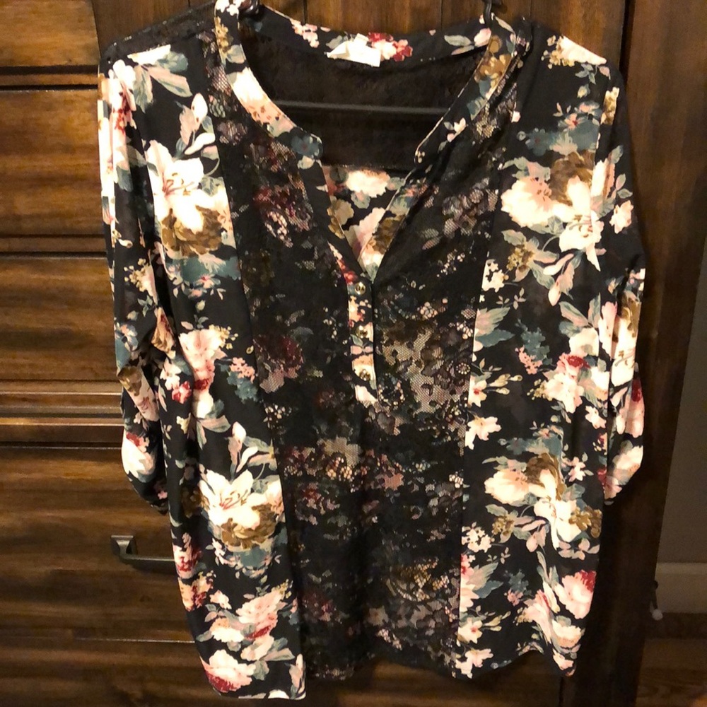 Sheer Floral Siren Lily Top